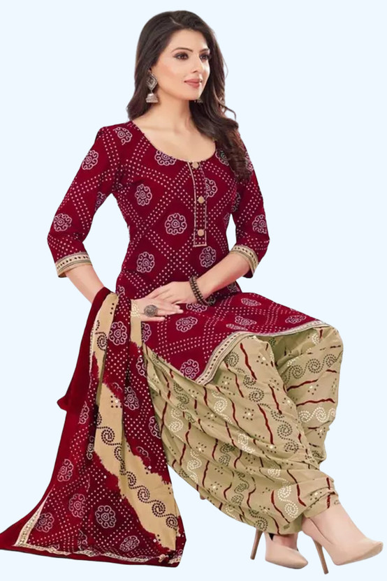 HouseOfCommon Crepe Floral Print Salwar Suit Material