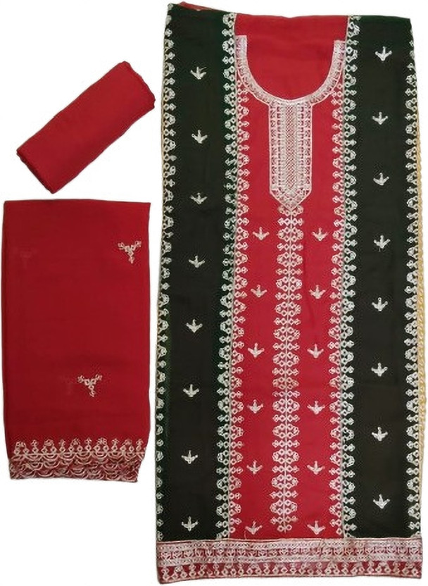 LADYPOTION Georgette Embroidered Salwar Suit Material