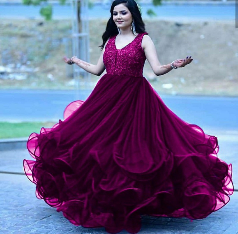 gown with lace design