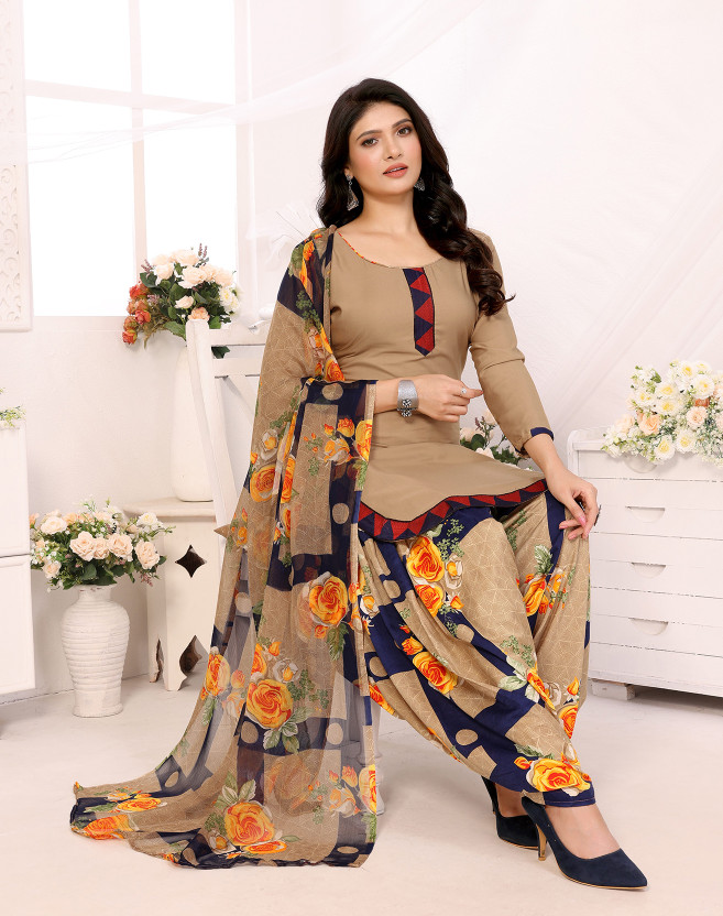YASHIKA Crepe Printed Salwar Suit Material