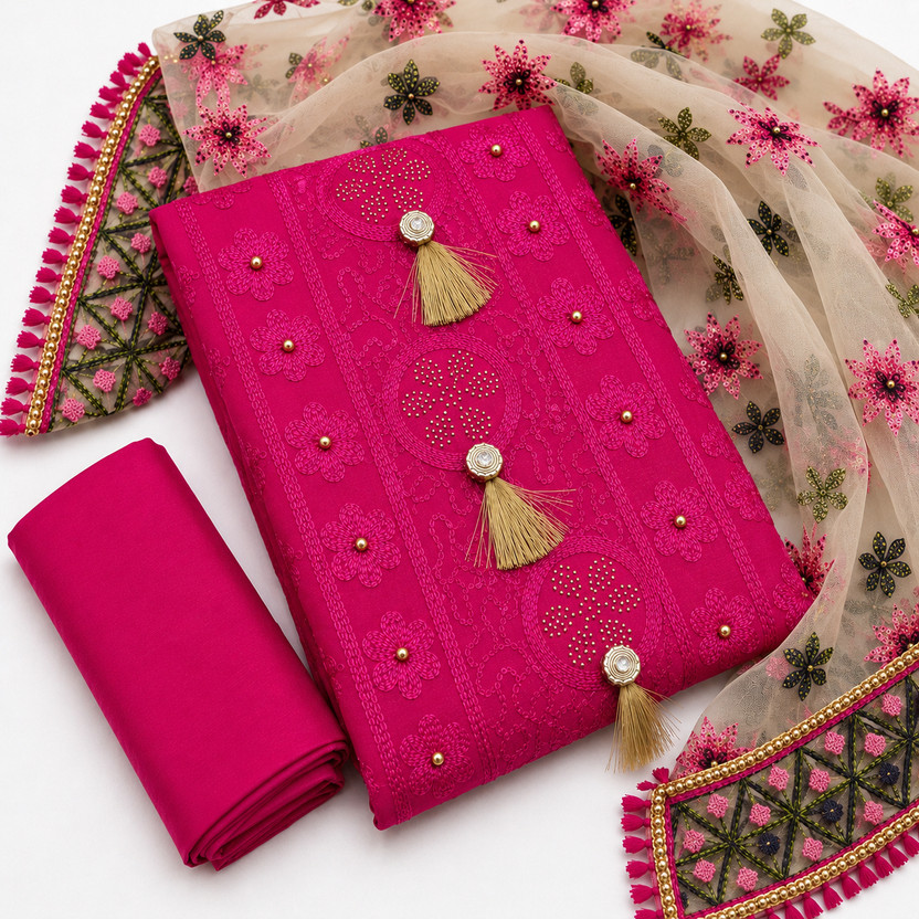 GLAMIFY GLAMIFY HUB Pure Cotton Embroidered Salwar Suit Material - Flipkart Deal