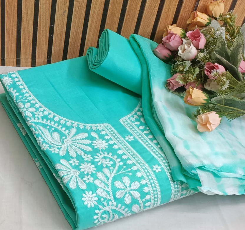 Fablic Pure Cotton Embroidered Salwar Suit Material