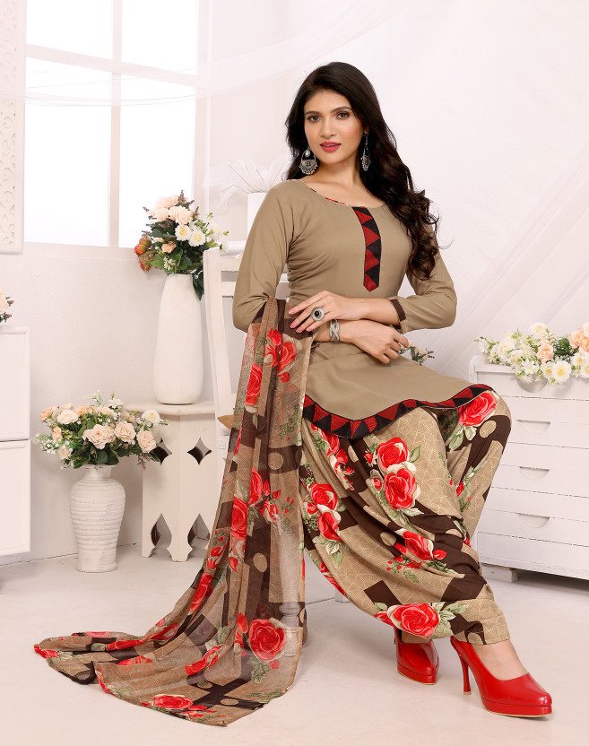 YASHIKA Crepe Printed Salwar Suit Material
