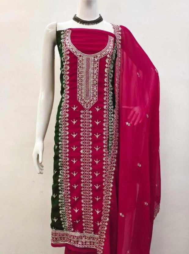 LADYPOTION LADYPOTION Georgette Chevron/Zig Zag Salwar Suit Material - Flipkart Deal