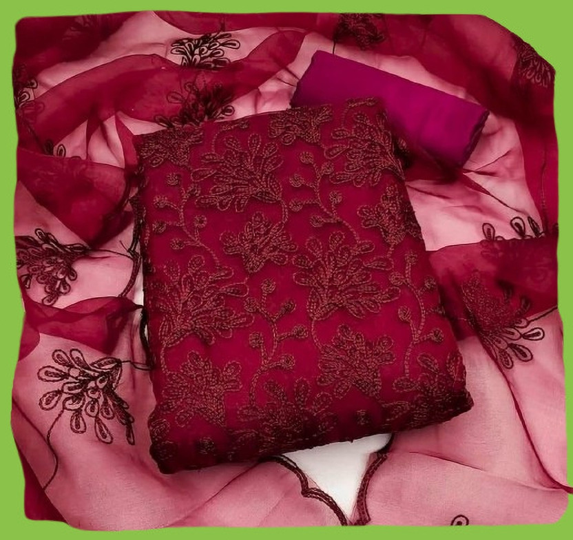 Stylebhawani Net/Lace Embroidered Salwar Suit Material