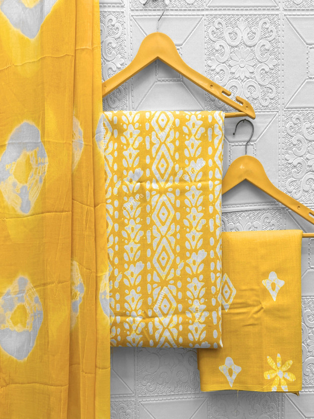 YANKITA Cotton Blend Printed Kurta & Patiyala Material