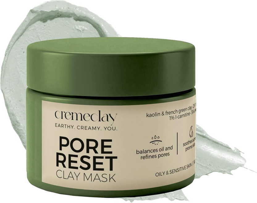 cremeclay cremeclay Pore Reset Non-Drying Clay Mask | Controls Oil & Pores | Aloe & Niacinamide(50 g) - Flipkart Deal