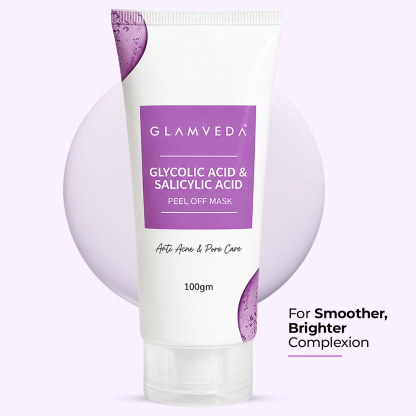GLAMVEDA Glycolic & Salicylic Acid Anti Acne Peel off mask | For Oily & Acne Prone Skin(100 ml)