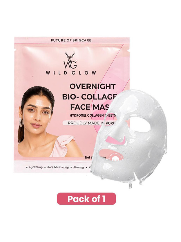 WILDGLOW Korean Glass Skin Bio-Collagen Face Mask Pack of 1(50 g)