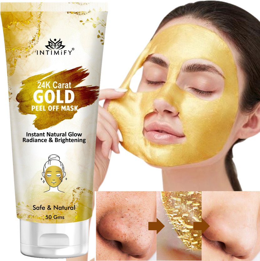 INTIMIFY Gold Peel Off Face Mask, Removes Acne, Blackheads For Women & Men(50 g)