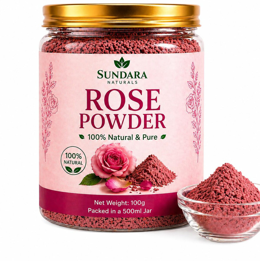 Sundara Rose Herbal Face Pack Powder for Glowing Skin, Tan Removal & Acne Care(100 g)