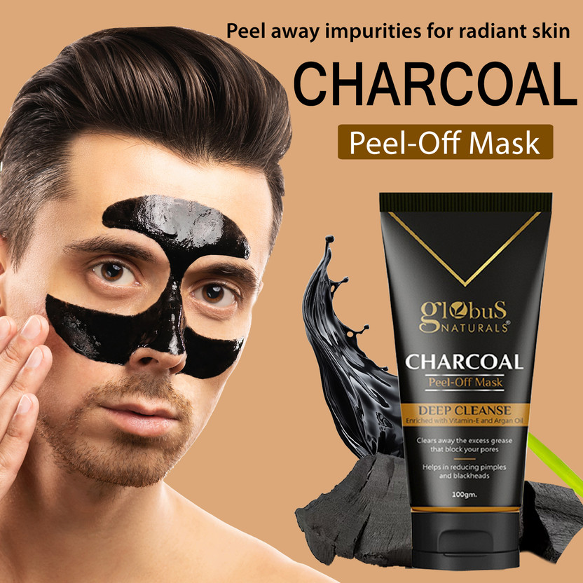 Globus Naturals Activated Charcoal Peel off Mask For Men, Blackheads & Dead Cell removal(100 g)