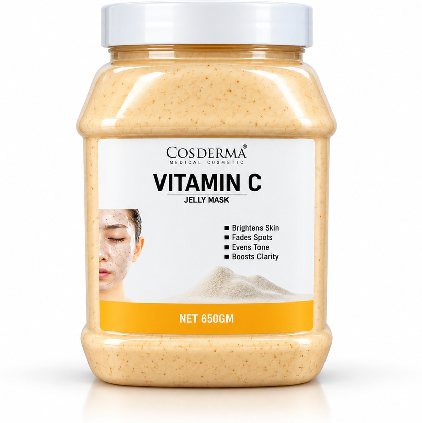 COSDERMA Vitamin C Jelly Mask | Brightening Peel-Off Facial Mask for Glow(650 g)