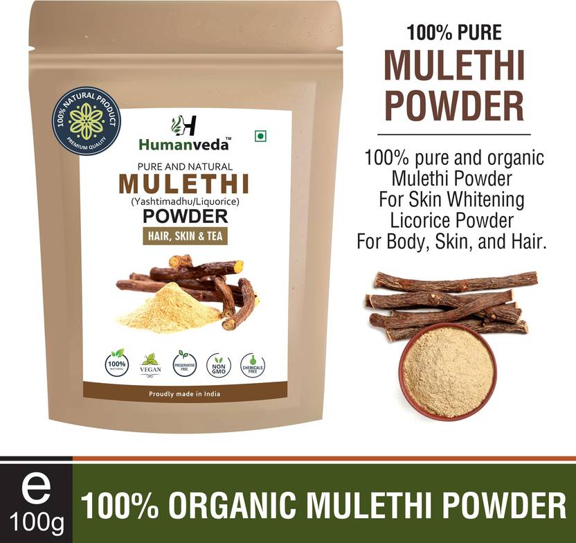 Humanveda Herbal Mulethi Powder (Glycyrrhiza Powder) For Skin & Hair