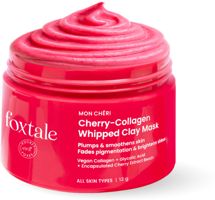 Foxtale Cherry-Collagen Whipped Clay Mask | Plumps, Firms, & Hydrates(12 g)
