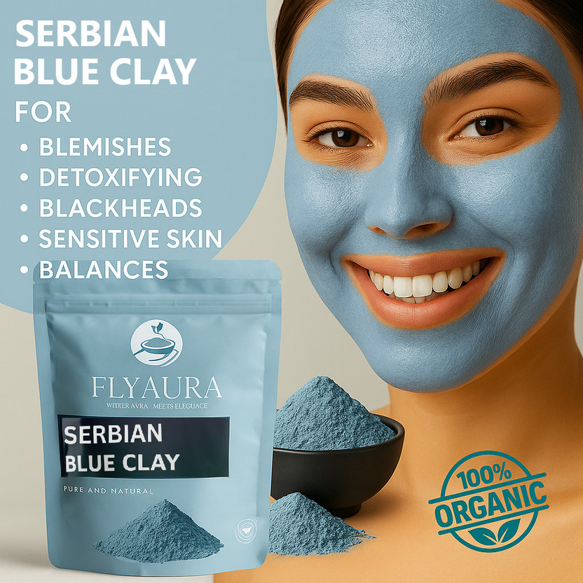 FLYAURA Serbian Blue Clay Powder | Face Mask | Face Pack(150 g)