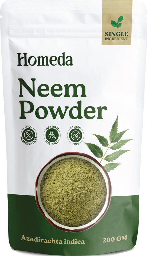Homeda Homeda Organic Neem Leaves Powder for Eating, Face Pack, Tooth, Skin, Hair, Drinking(200 g) - Flipkart Deal