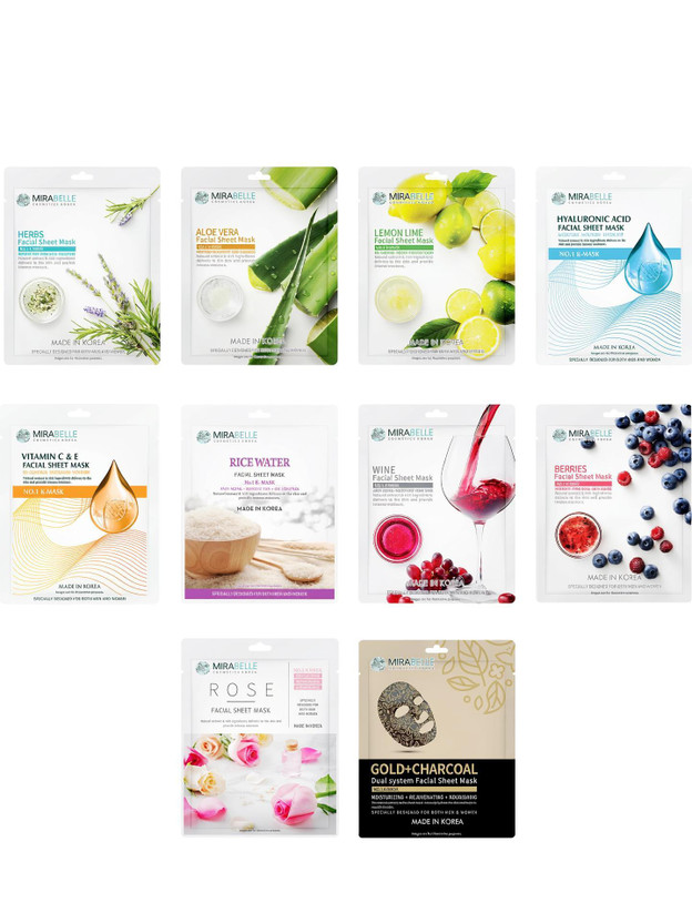 MIRABELLE COSMETICS KOREA Rejuvenation skin Facial Sheet Mask ( Pack of 10 )(25 ml)