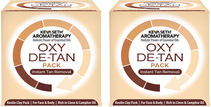 KEYA SETH AROMATHERAPY Oxy De Tan Removal for Glowing&Lighting oil Control, Anti Acne&Pimples Blemishes Pigmentation De Tan pack for Face&Body-No Ammonia & Blech.(100 g)