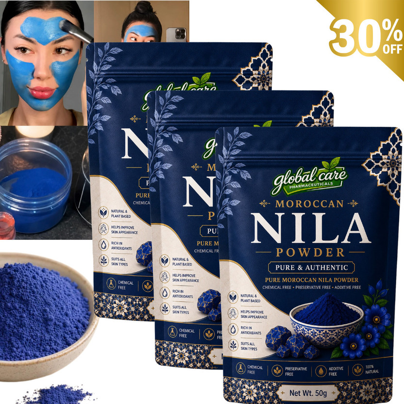 global care PACK OF 3 Moroccan Nila Powder Face Mask 50G(50 g)