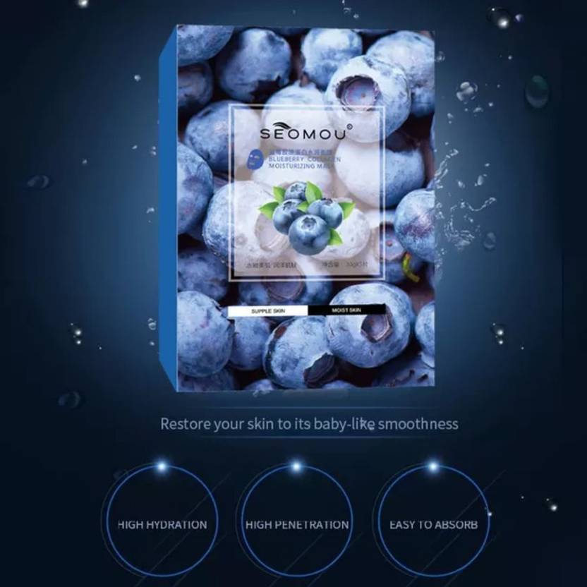 SEOMOU KOREAN Skin Toning BLUEBERRY FACE MASK PACK OF (1) Price in