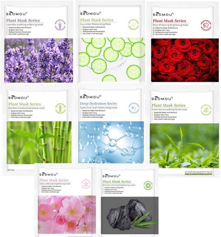 SEOMOU KOREAN Moisturization PLANT SERIES FACE MASK PACK OF 8 Price