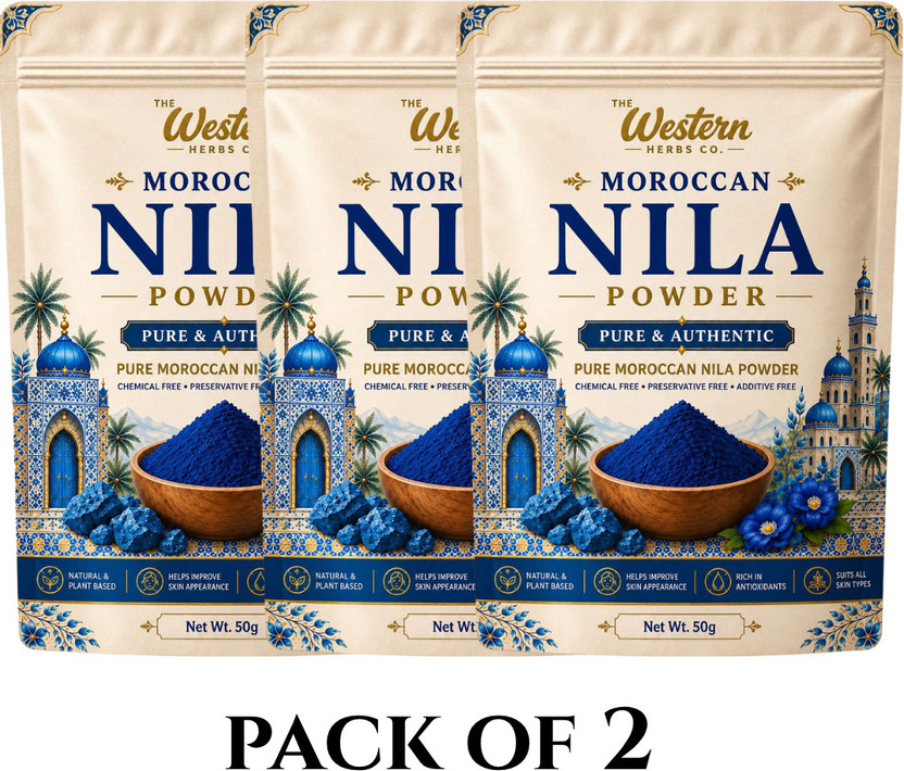 The Western Herbs Co (Pack of 3) Moroccan Nila Powder 50g | Beauty & Personal Care Powder(150 g)
