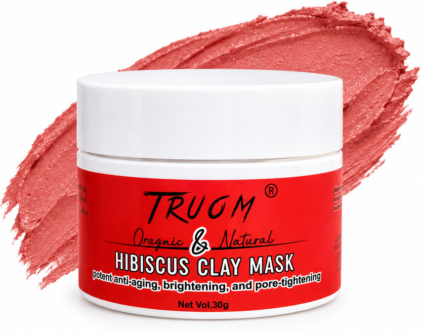 TRUOM TRUOM Organic & Natural Hibiscus Clay Mask - Pore Tightening & Brightening Face Pack(30 g) - Flipkart Deal
