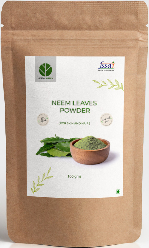 Herbal Green Natural Neem Powder For Pimple Free Glowing Skin, Healthy Hair Cleanser(100 g)