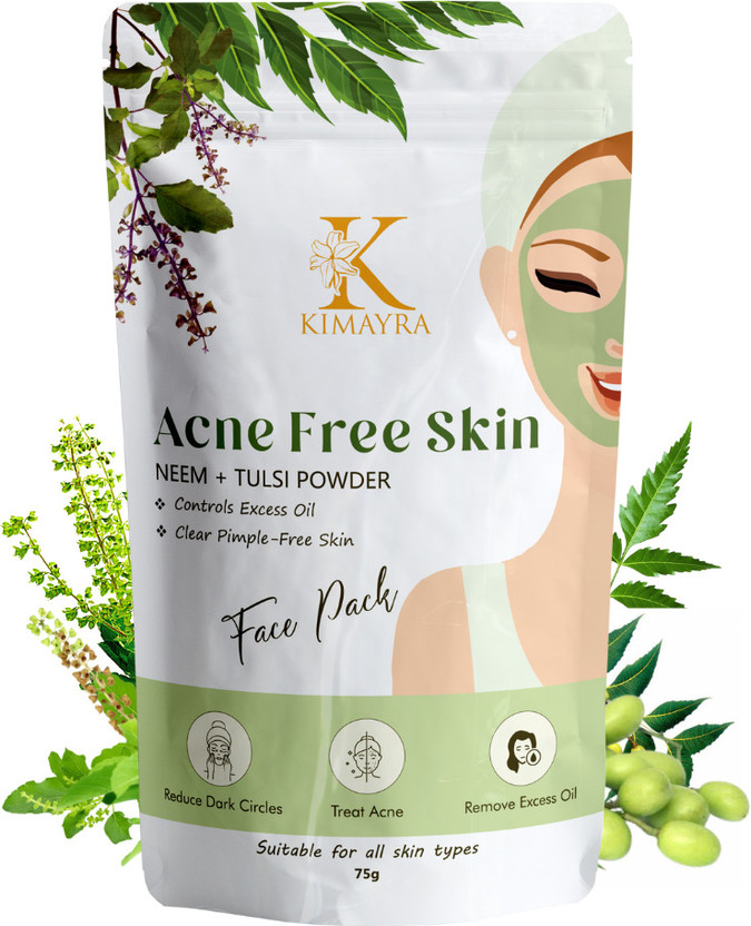 KIMAYRA Organic Neem+ Tulsi Face Pack Skincare Powder Gives Refreshing & Hydrating Glow(75 g)