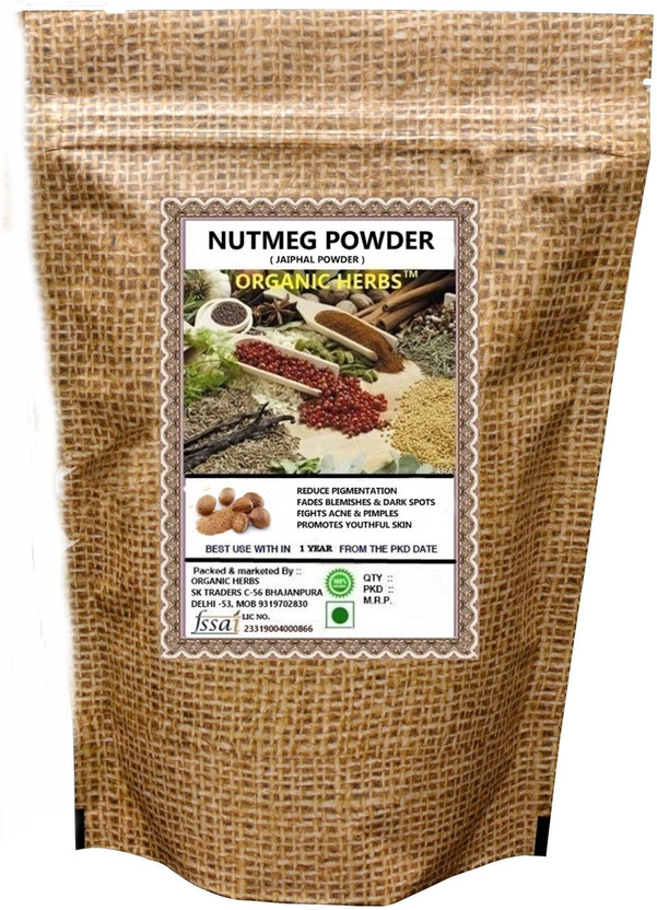 ORGANIC HERBS JAIPHAL-NUTMEG-JAADHIKAI-MYRISTICA FRAGRANS-POWDER-50 GM(50 g)