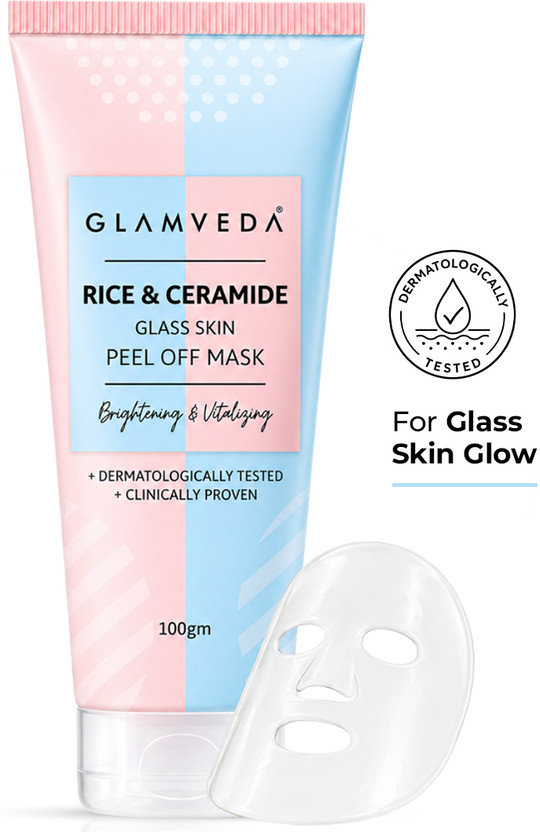 GLAMVEDA Rice Ceramide & Korean Glass Skin Peel Off Mask | Paraben Free(100 g)