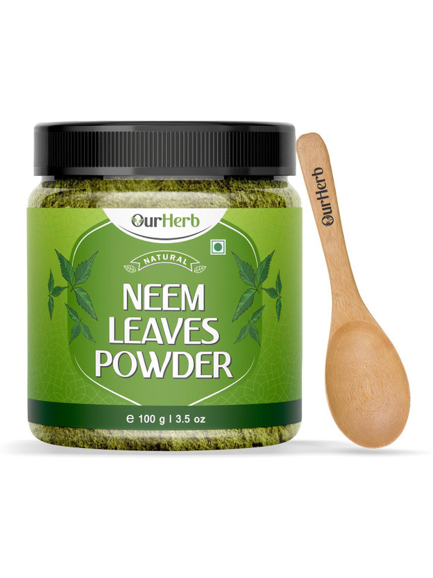 OurHerb OurHerb Pure & Natural Neem Leaves powder for Health, Skin & Hair with Wooden Spoon-100g(100 g) - Flipkart Deal