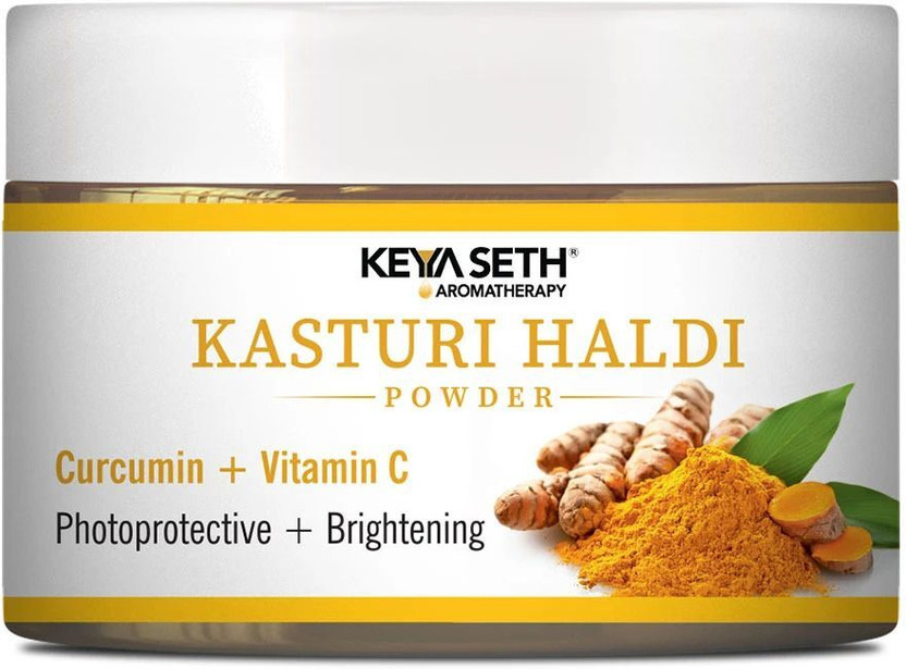 KEYA SETH AROMATHERAPY Kasturi Haldi Powder Face Pack with Curcumin & Vitamin C for Glowing Skin(75 g)