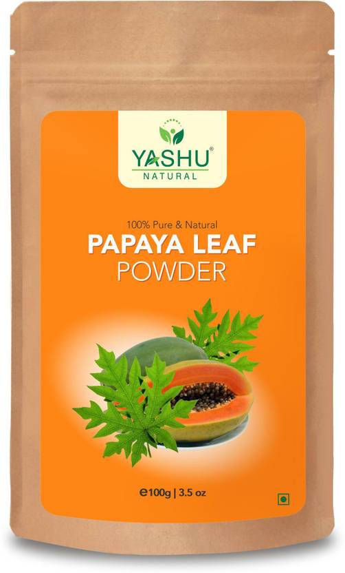 Yashu Pure Papaya Leaf Face Pack Powder for Beauty, Skin Care, Detan