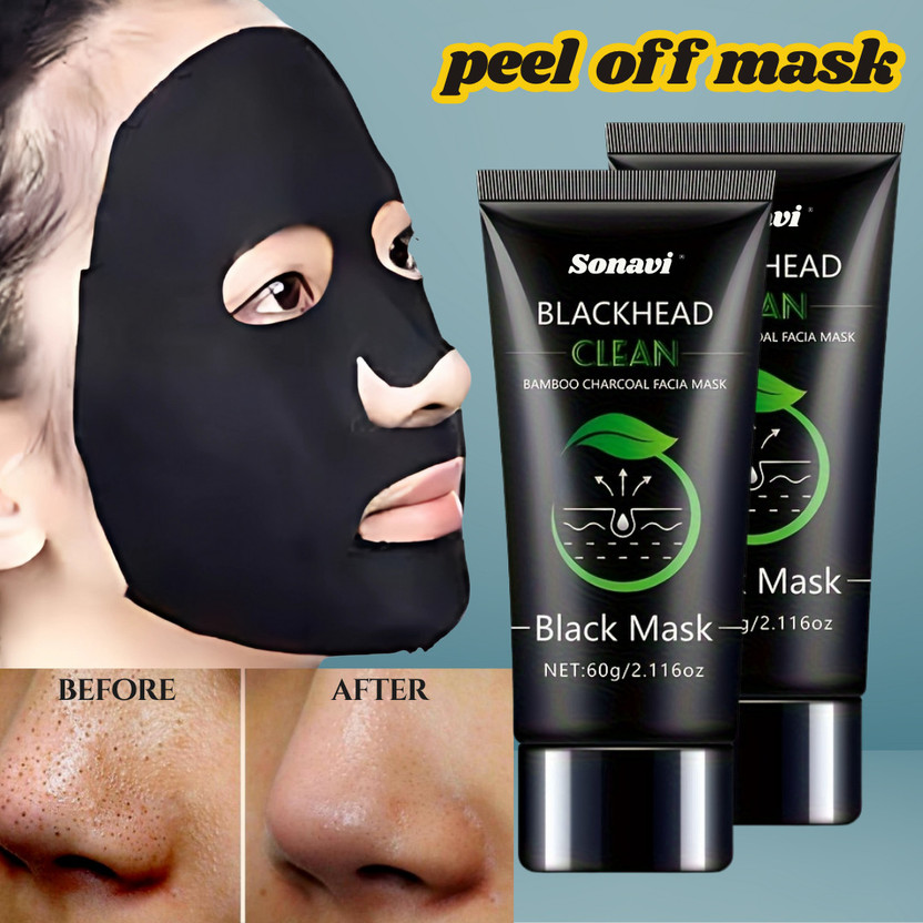 Sonavi Peel Off Black Face Mask for Men & Women – Skin Brightening & Deep Clean(120 g)