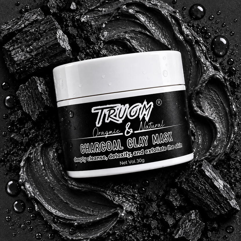 TRUOM Natural Charcoal Clay Mask - Purifying & Skin Clarifying Face Pack(30 g)