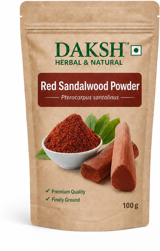DAKSH DAKSH HERBAL Red Sandalwood Powder for Face | Lal Chandan | Skin Brightening & Care(100 g) - Flipkart Deal