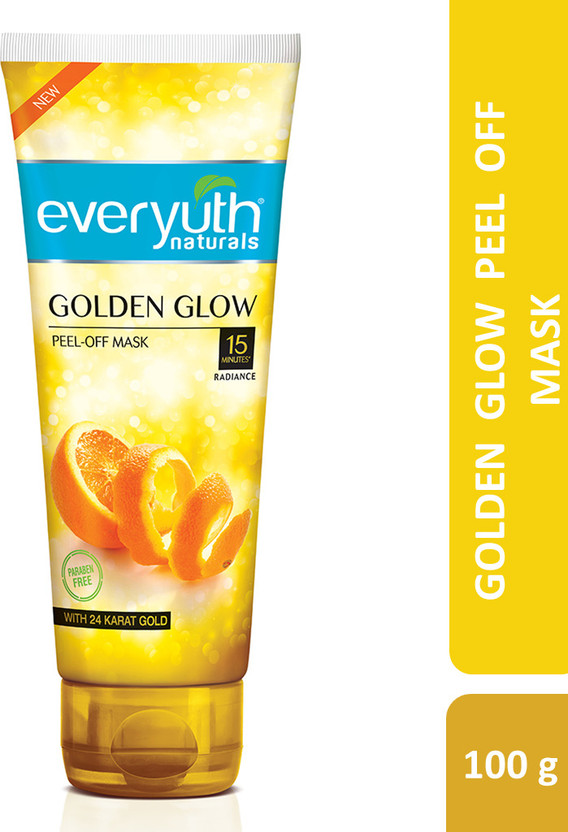 Everyuth Naturals Golden Glow Peel-off Mask for Instant Glow 24K Gold and Orange Peel Extract(100 g)