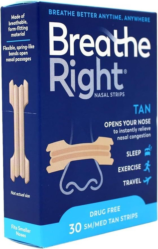 MSVTRADESS Transparent Drug-Free Nasal Strips for Snoring & Congestion Relief (30 Count)  Face Shaping Mask