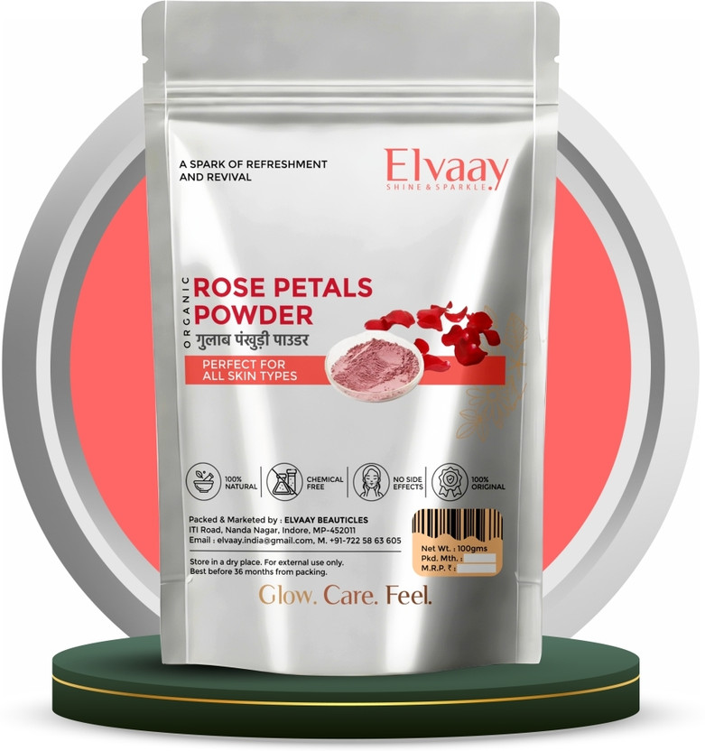 SMIETRZ Elvaay Rose Petals Powder For Face Whitening  Face Shaping Mask