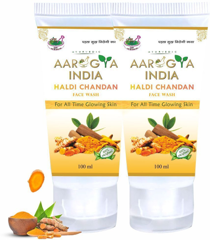 Aarogya India Arogya India Glow Radiance Haldi Chandan  - Nourishing Turmeric & Sandalwood Cleanser 100ml x 2 Face Wash(200 ml)