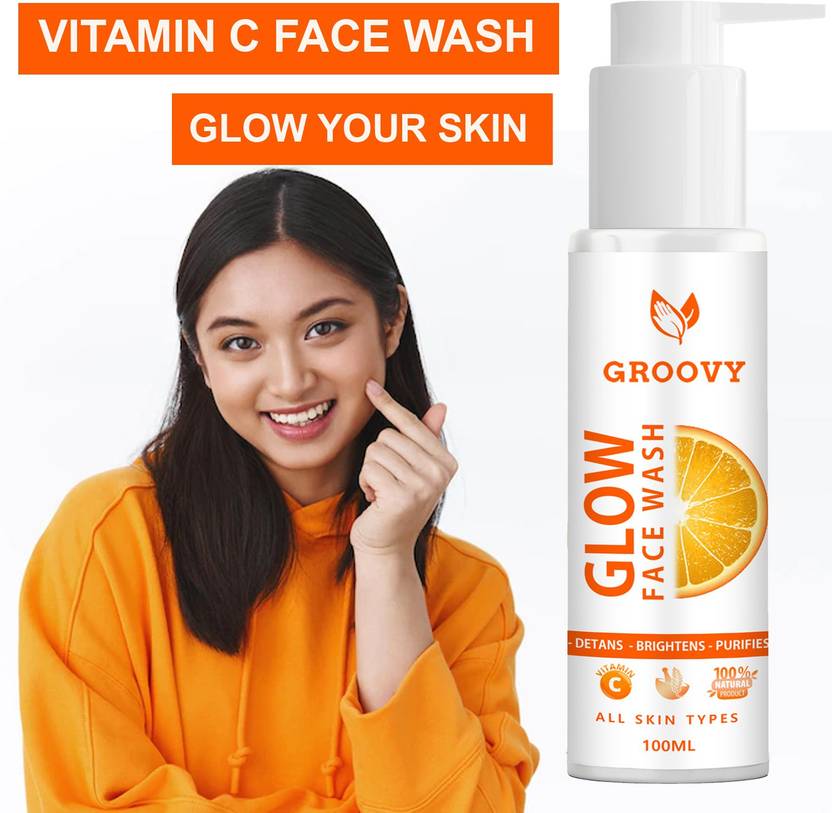 Groovy Vitamin C Clean & Free Look Instant Glow pack of 1 Face Wash