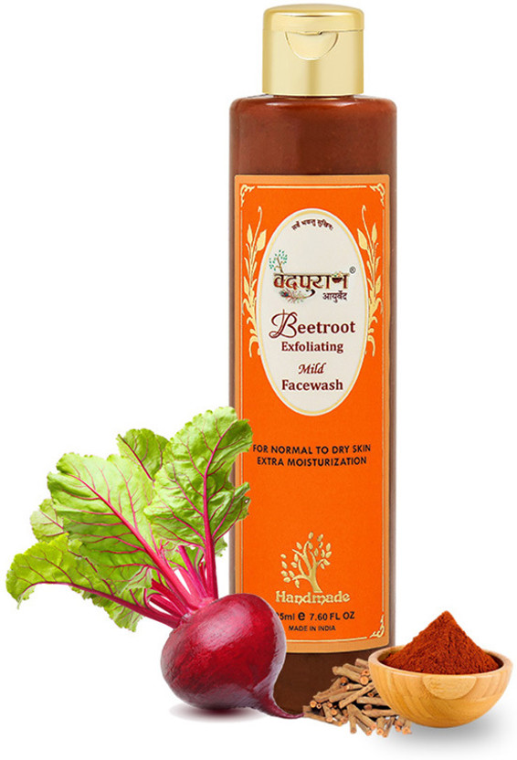 VEDPURAN Exfoliating Beetroot Facewash | Glowing Skin, Skin Brightening | Chemical & Paraben Free, Herbal for All Skin Type Face Wash(225 ml)