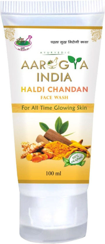 Aarogya India Haldi Chandan Facewash: Purify and Rejuvenate with Haldi Chandan | Ayurvedic | Men & Women Face Wash(100 ml)