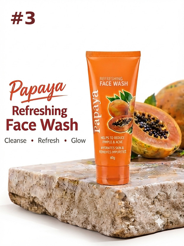 GLOW MALL Papaya & Spirulina Detox Cleanser Face Wash(60 ml)