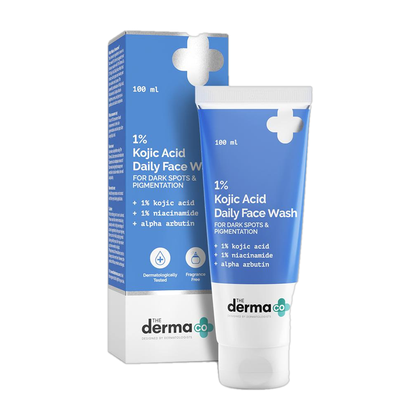 The Derma Co 1% Kojic Acid with Niacinamide & Alpha Arbutin For Dark Spots, Blemishes & Pigmentation  Face Wash(100 ml)