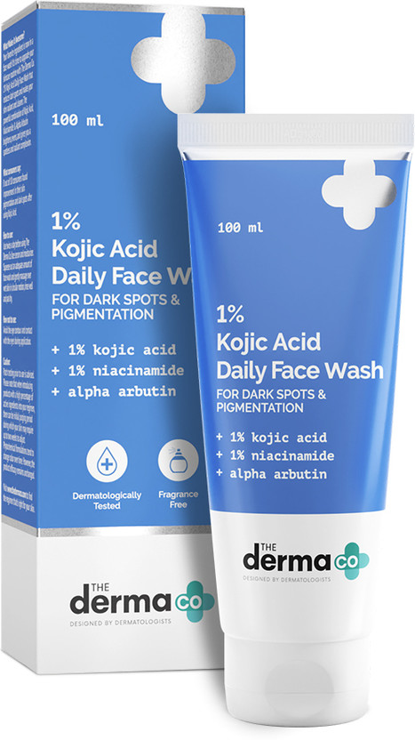 The Derma Co 1% Kojic Acid with Niacinamide & Alpha Arbutin For Dark Spots, Blemishes & Pigmentation  Face Wash(100 ml)