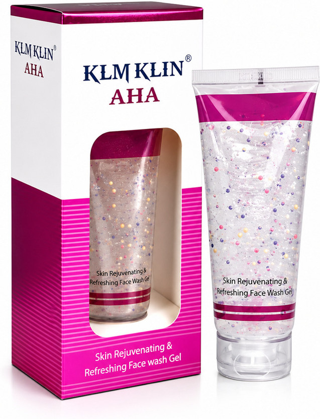 KLM LABORATORIES AHA FaceWash Gel 100g | Skin Rejuvenating Formula | Refreshing Oil Control Cleanser | Paraben & Sulphate Free  Face Wash(100 ml)