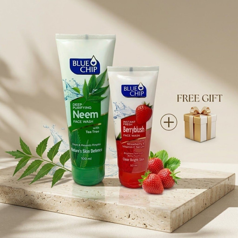 BLUECHIP BLUECHIP Neem Oil Control + Strawberry Brightening  with Salicylic Acid 100+50ml Face Wash(150 ml) - Flipkart Deal